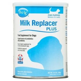 PetAg Milk Replacer Plus For Neonate Newborn Dogs And Puppies 10.5 Oz Powdered Formula With Essential Nutrients For Healthy Growth