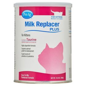 PetAg Milk Replacer Plus For Kittens And Cats 10.5 Oz Powdered Formula With Essential Nutrients For Growth And Development
