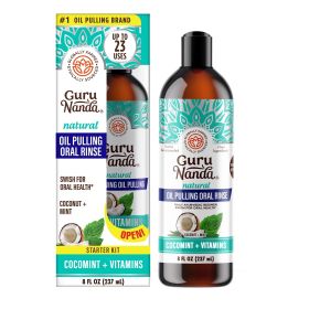 Natural Cocomint Oil Pulling Mouthwash – Essential Oils & Vitamins D3, E, K2, 8 oz