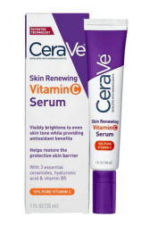 CeraVe Skin Renewing Vitamin C Face Serum, Skin-Brightening Antioxidant Serum For Dull Skin, 1 fl oz